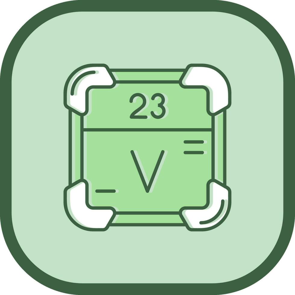 Vanadium Line filled sliped Icon vector