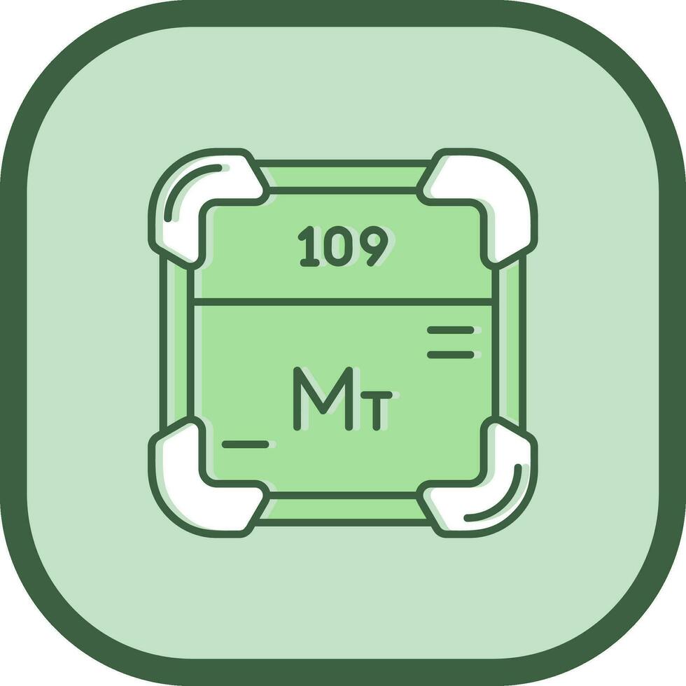 meitnerio línea lleno resbaló icono vector