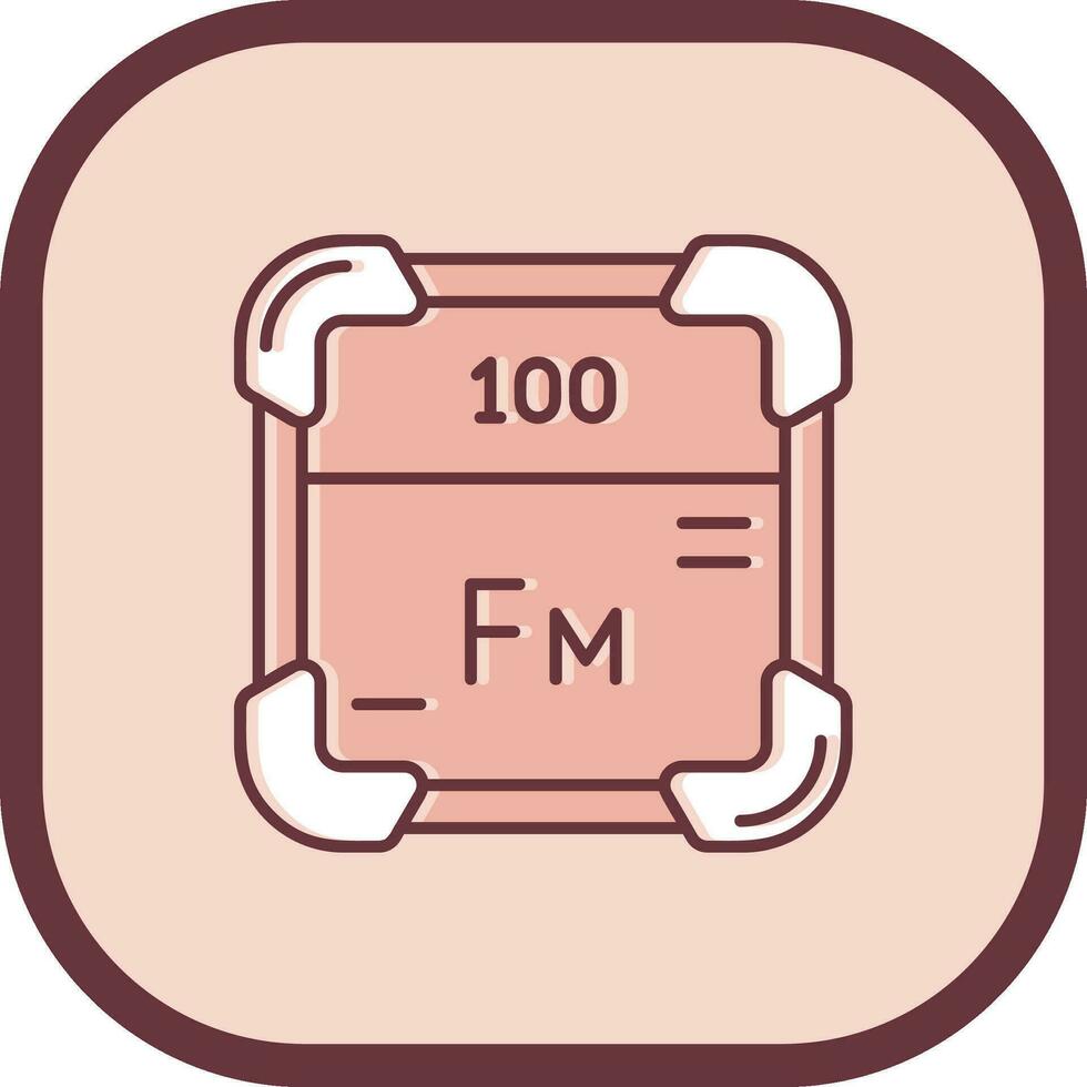 Fermium Line filled sliped Icon vector