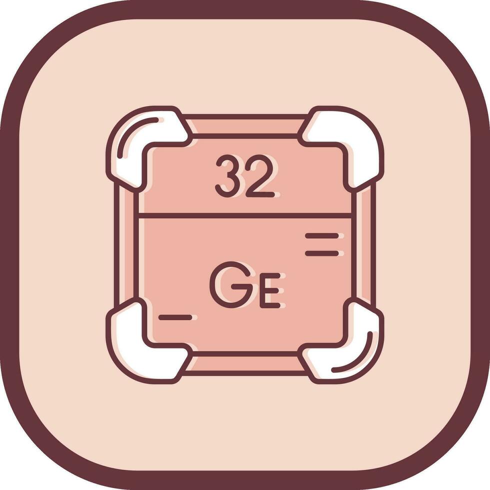 Germanium Line filled sliped Icon vector