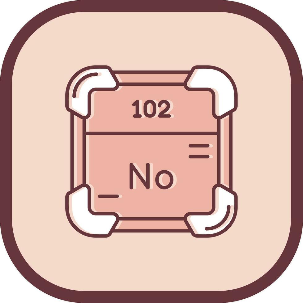 Nobelium Line filled sliped Icon vector