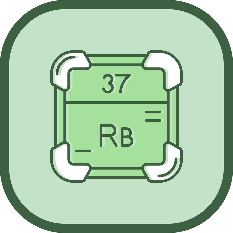 Rubidium Line filled sliped Icon vector