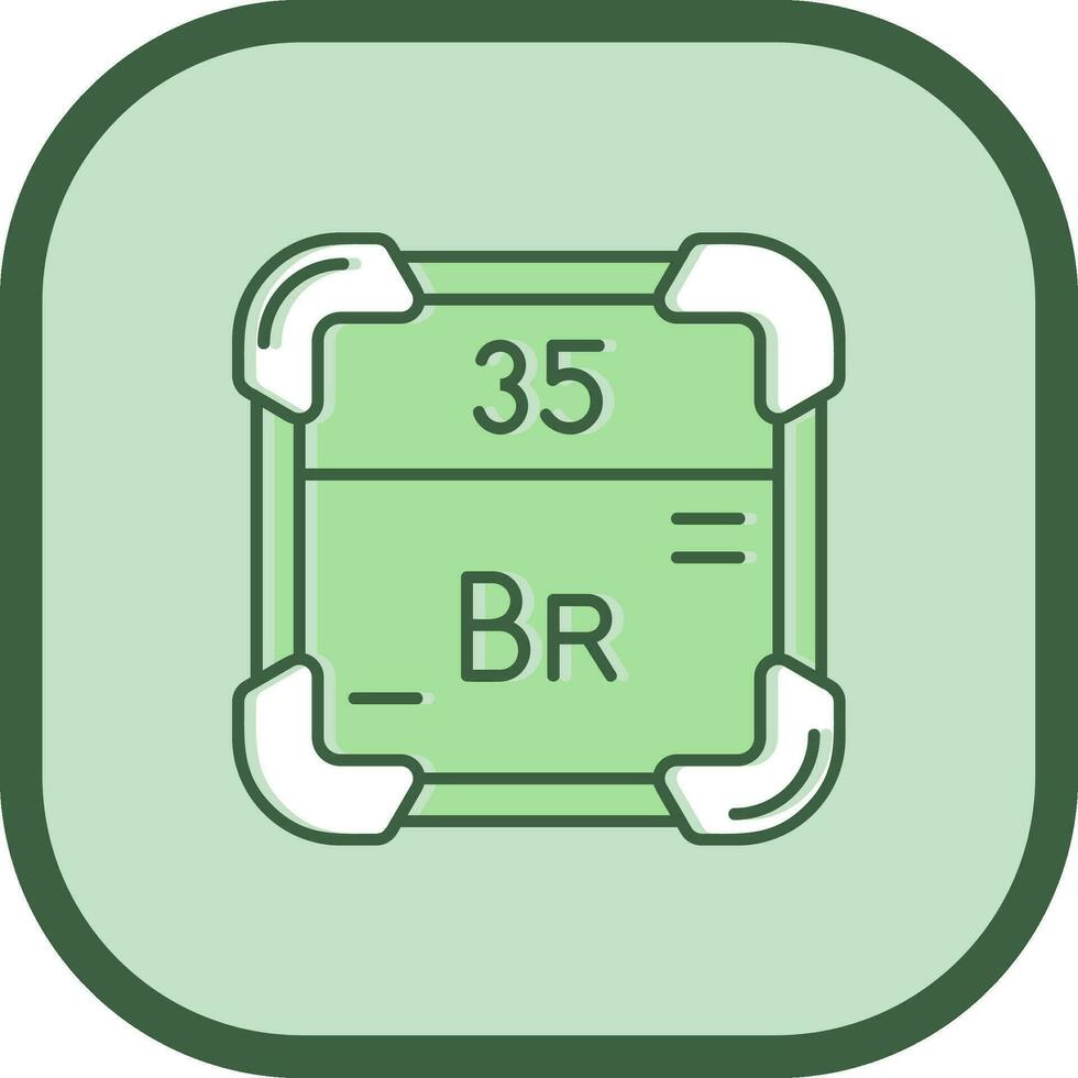 Bromine Line filled sliped Icon vector