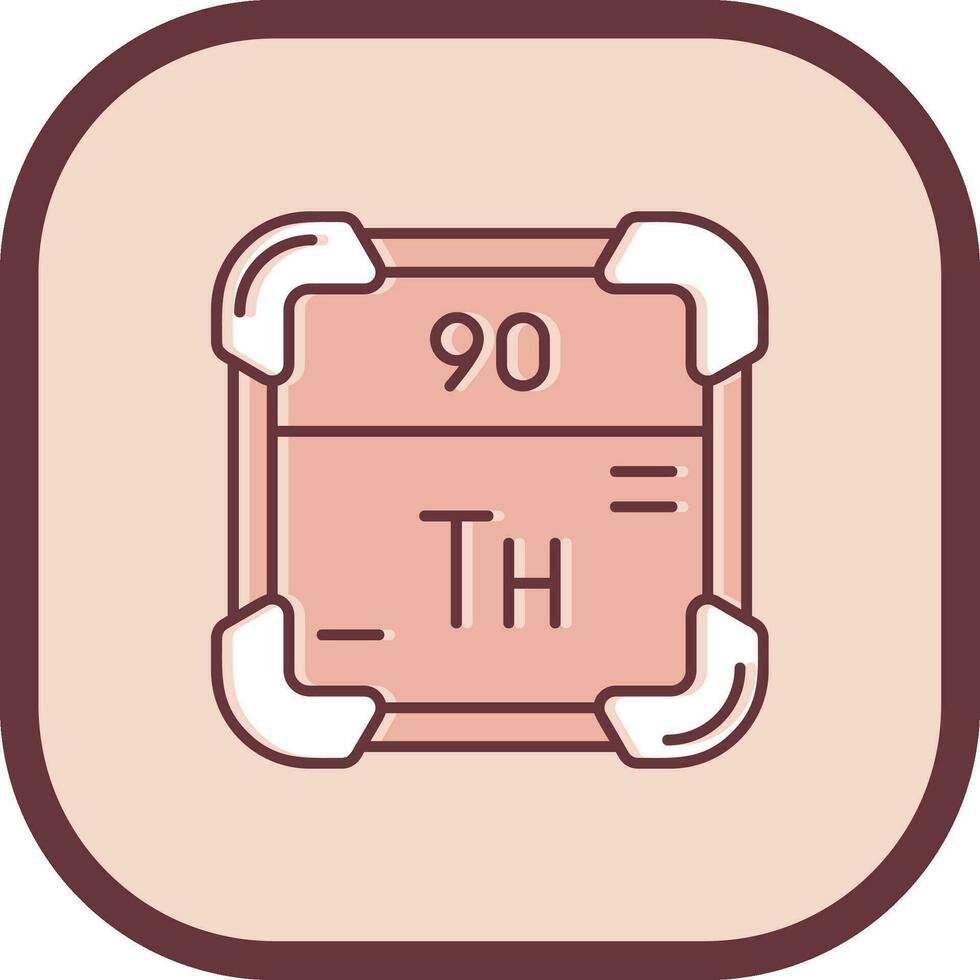 Thorium Line filled sliped Icon vector