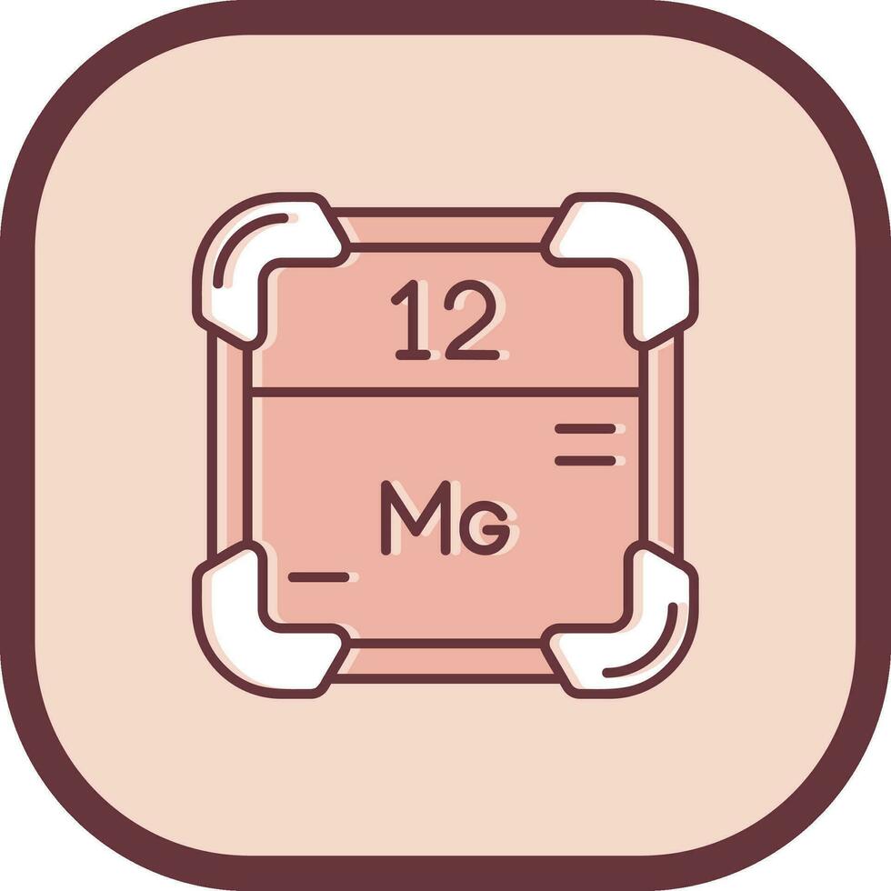 Magnesium Line filled sliped Icon vector