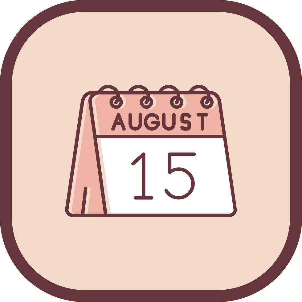 15th of August Line filled sliped Icon vector