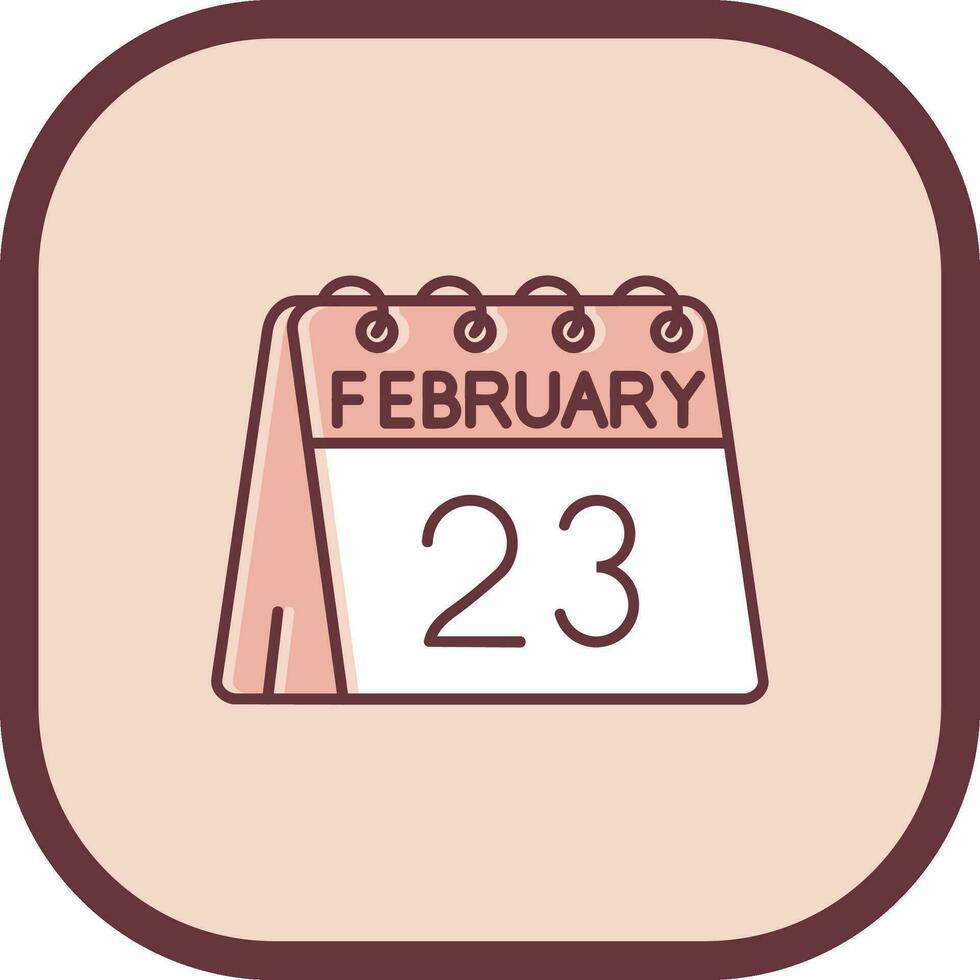 23rd of February Line filled sliped Icon vector