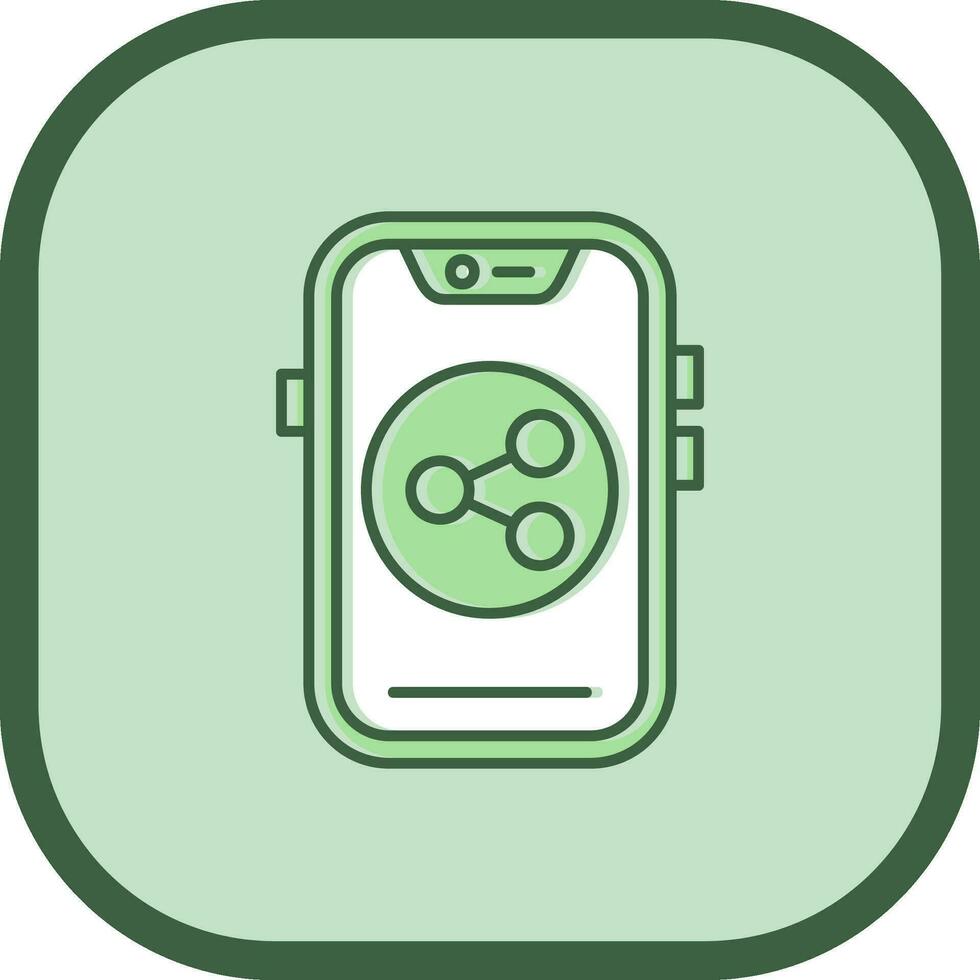 Share Line filled sliped Icon vector