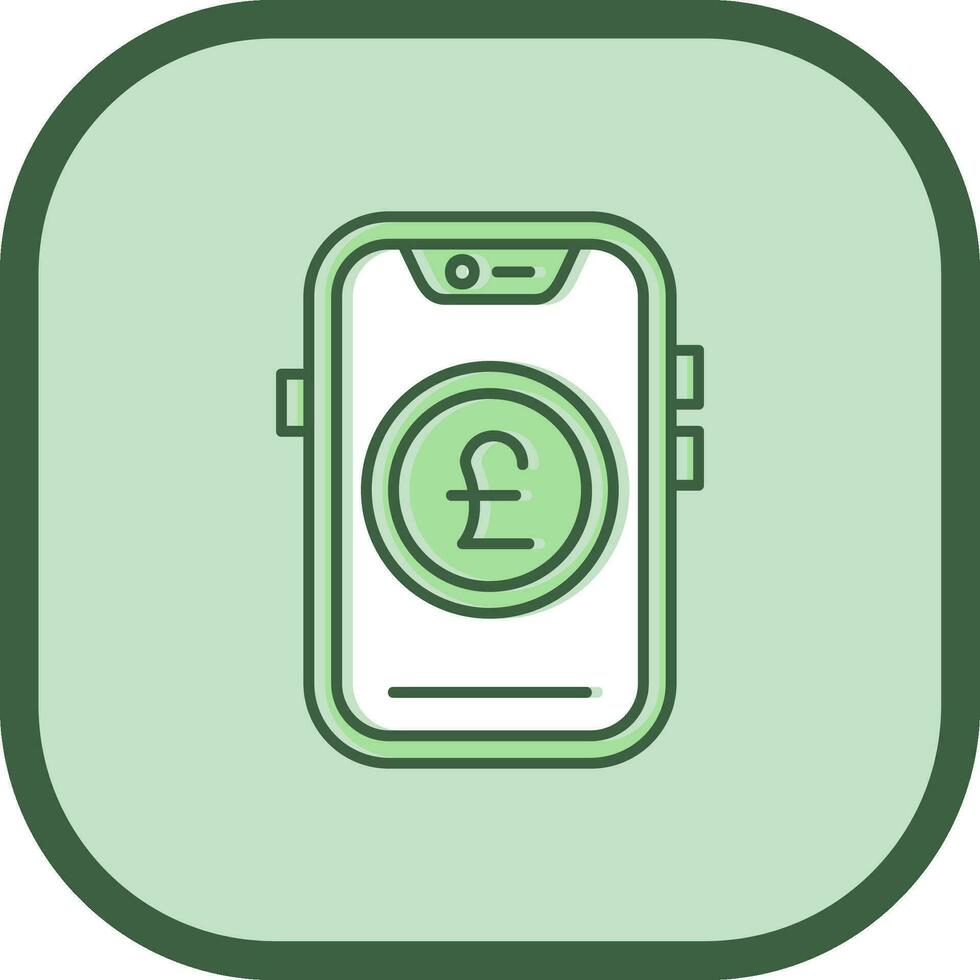 Pound Line filled sliped Icon vector