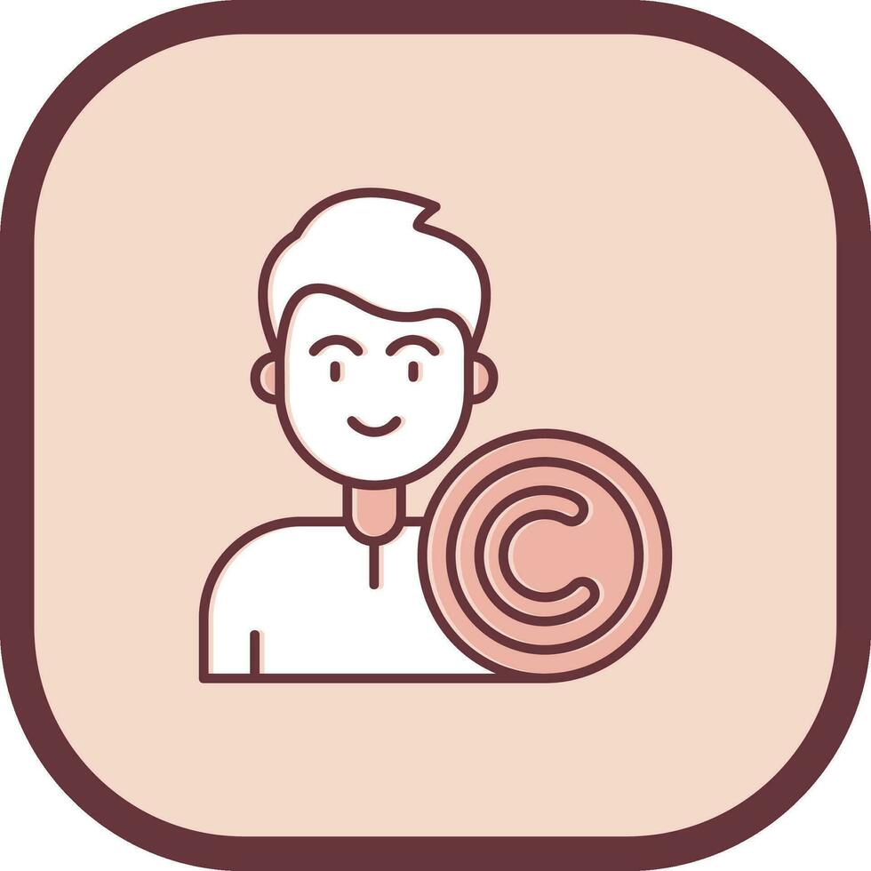 Copyright Line filled sliped Icon vector