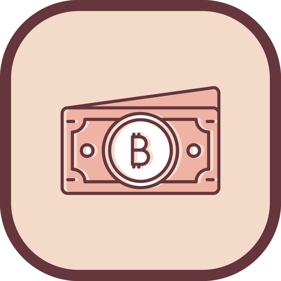 Bitcoin Line filled sliped Icon vector