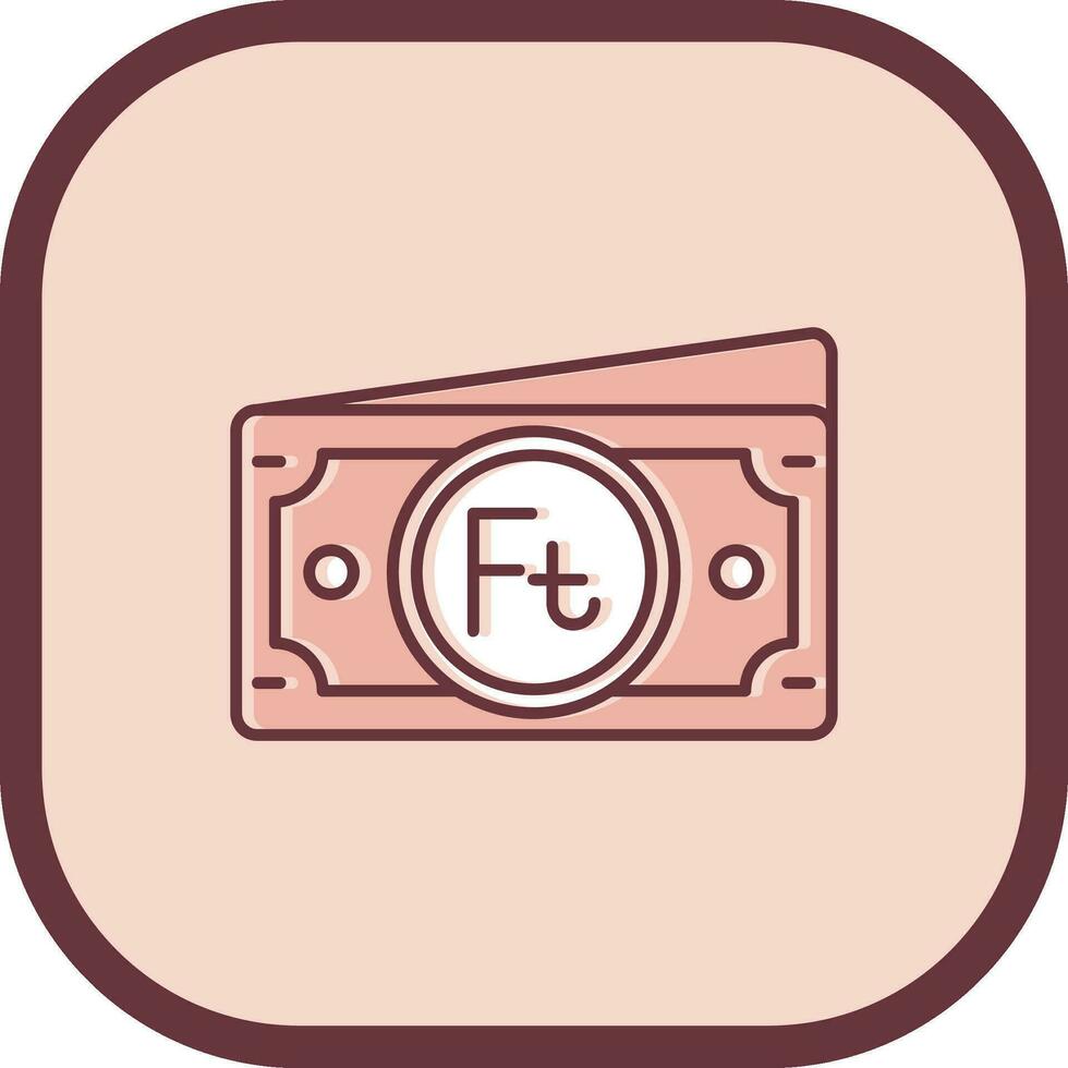 Forint Line filled sliped Icon vector