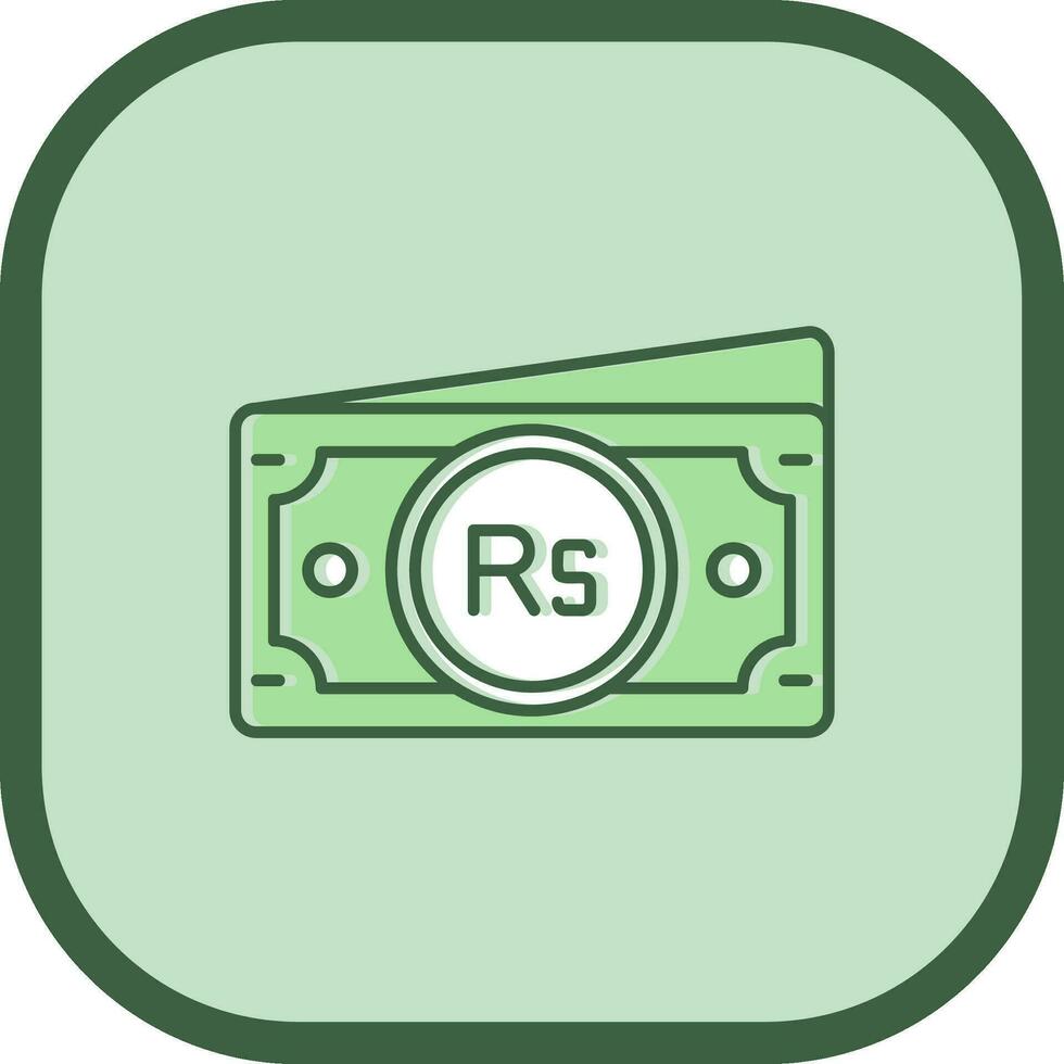 Rupee Line filled sliped Icon vector