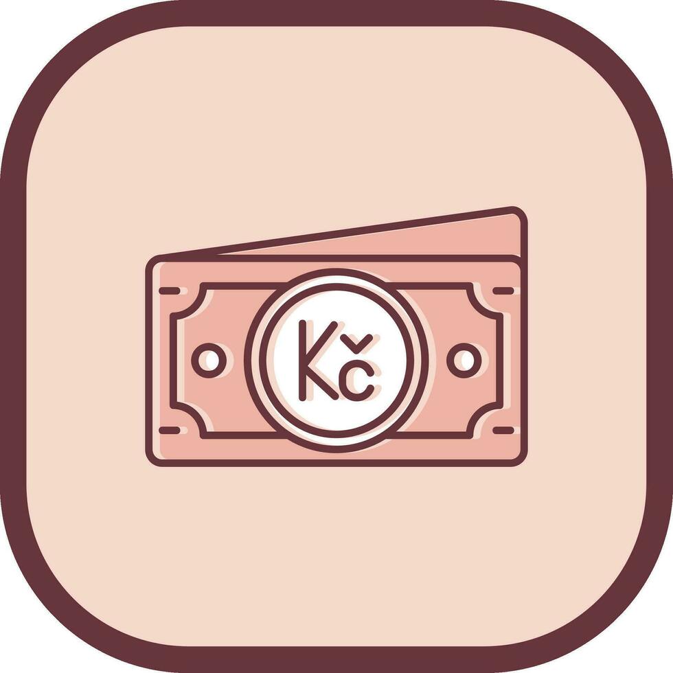 Koruna Line filled sliped Icon vector