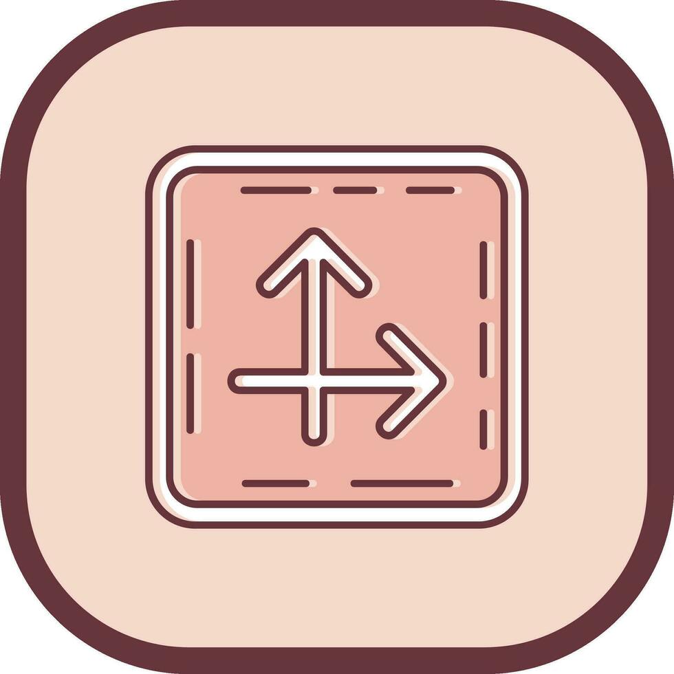 Intersect Line filled sliped Icon vector