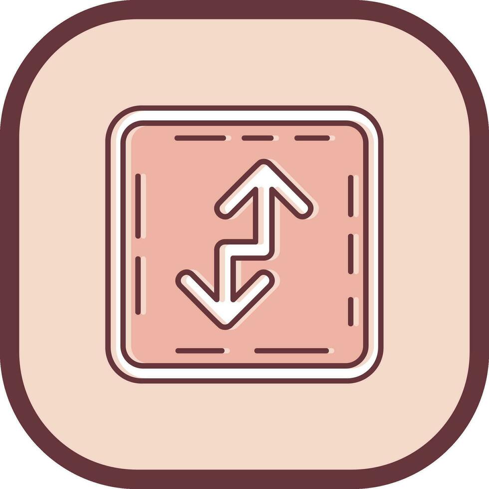 Zigzag Line filled sliped Icon vector