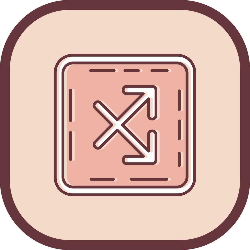 Intersect Line filled sliped Icon vector