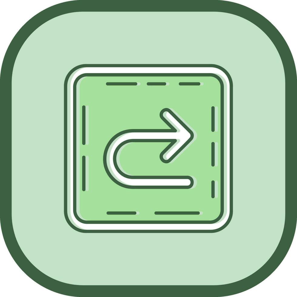 U turn Line filled sliped Icon vector