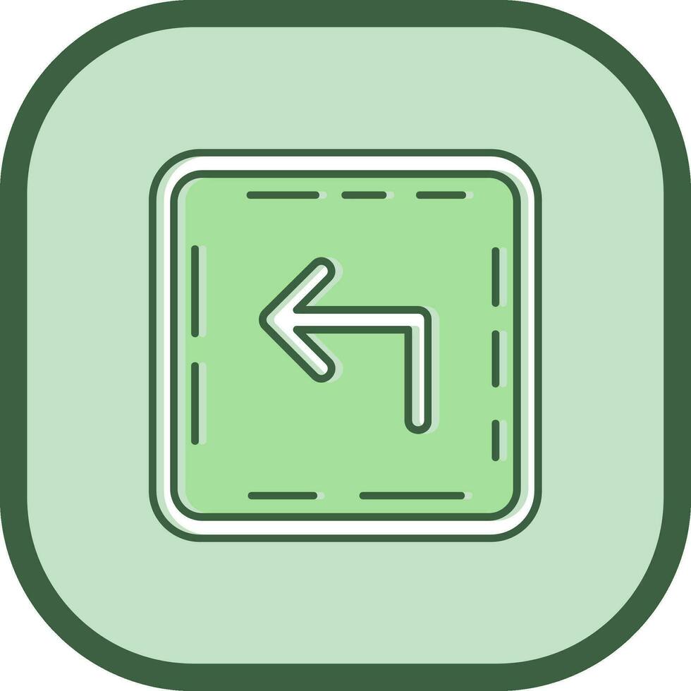 Turn Line filled sliped Icon vector