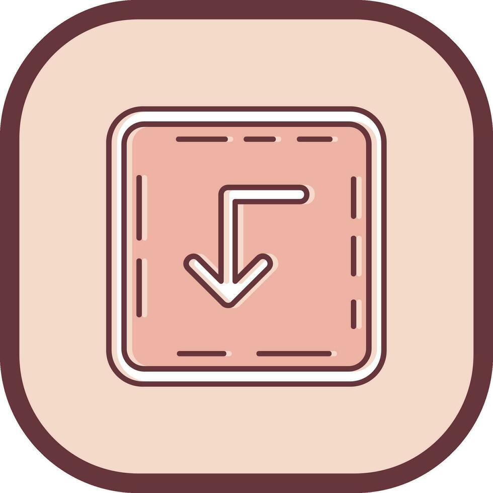 Turn down Line filled sliped Icon vector