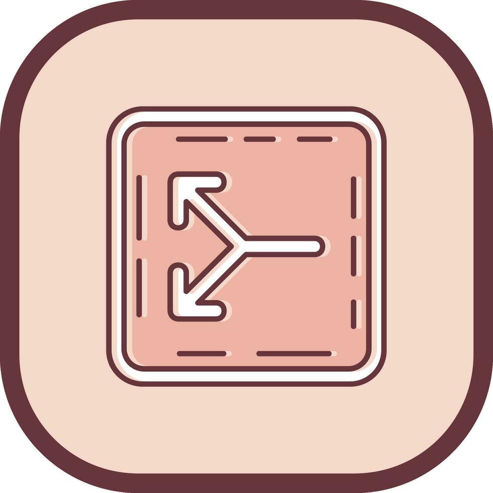 Split Line filled sliped Icon vector