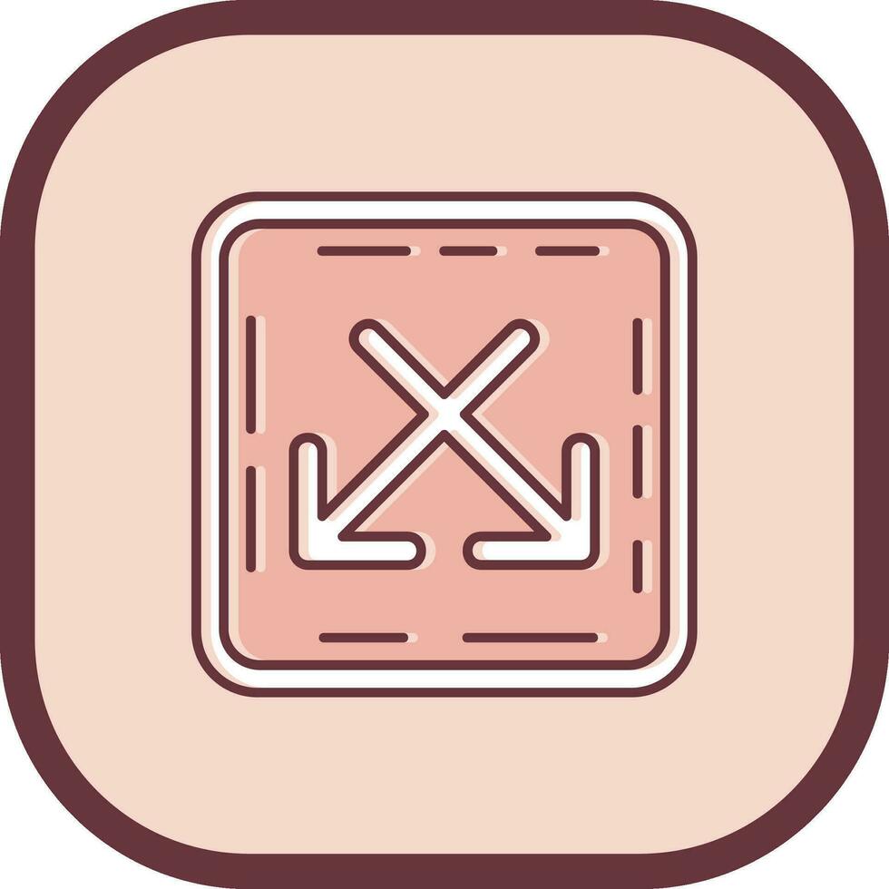 Intersect Line filled sliped Icon vector