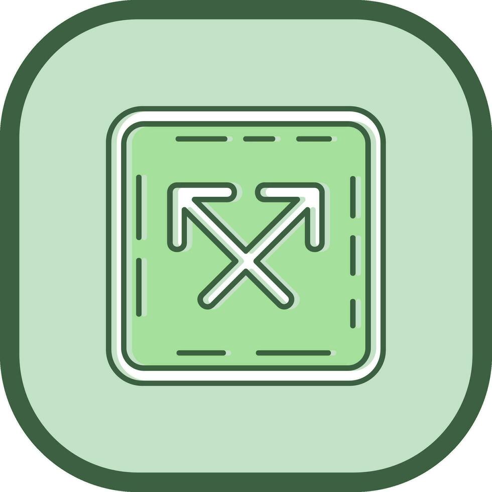Intersect Line filled sliped Icon vector