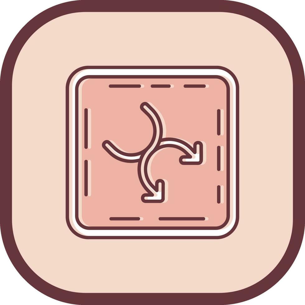 Shuffle Line filled sliped Icon vector