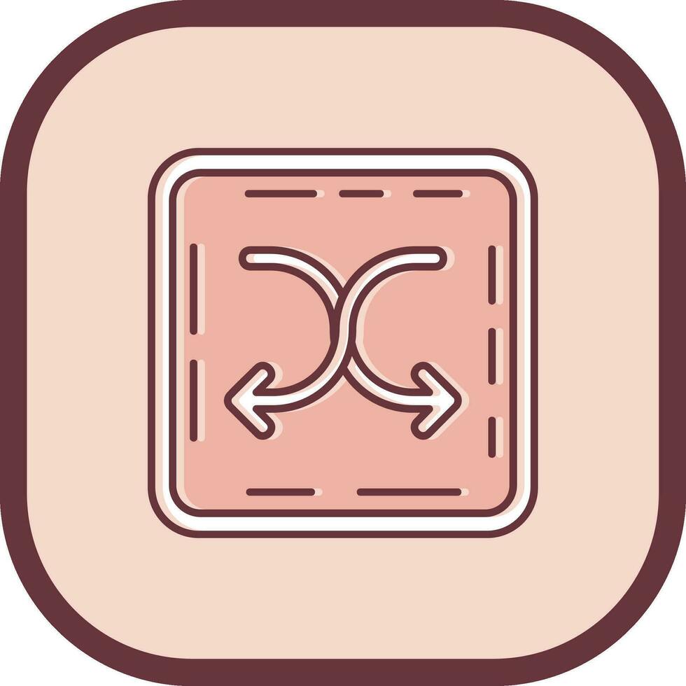 Shuffle Line filled sliped Icon vector