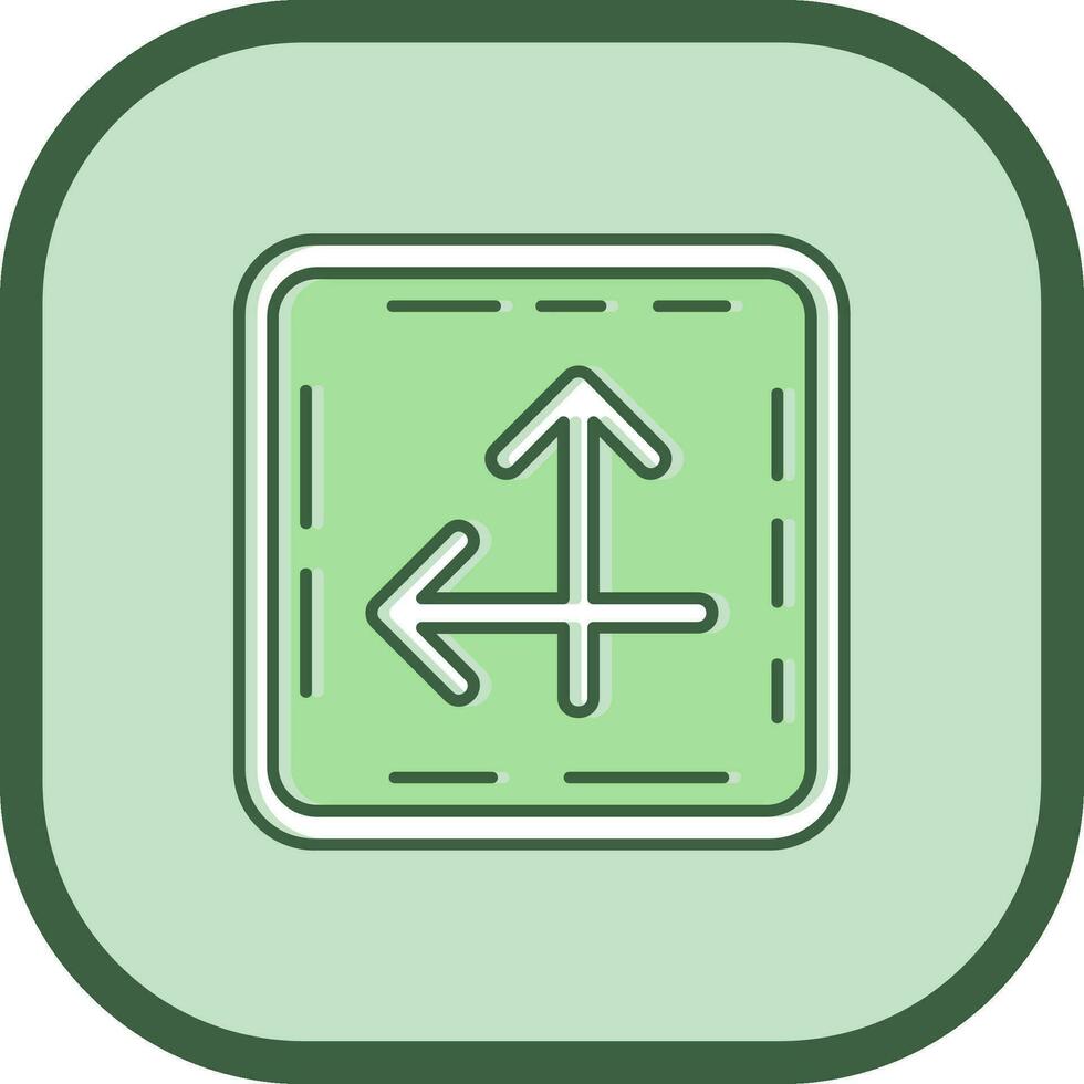Intersect Line filled sliped Icon vector