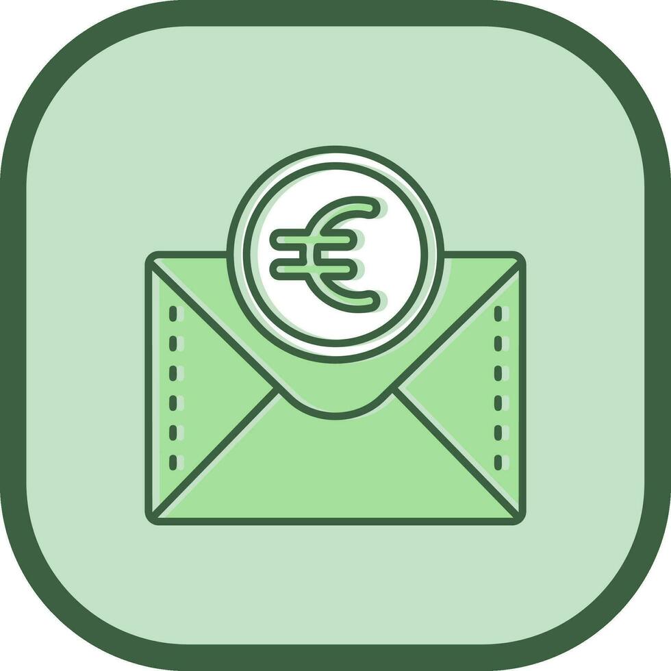 Euro Line filled sliped Icon vector