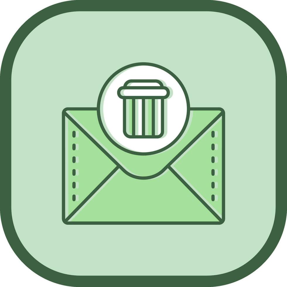 Dustbin Line filled sliped Icon vector