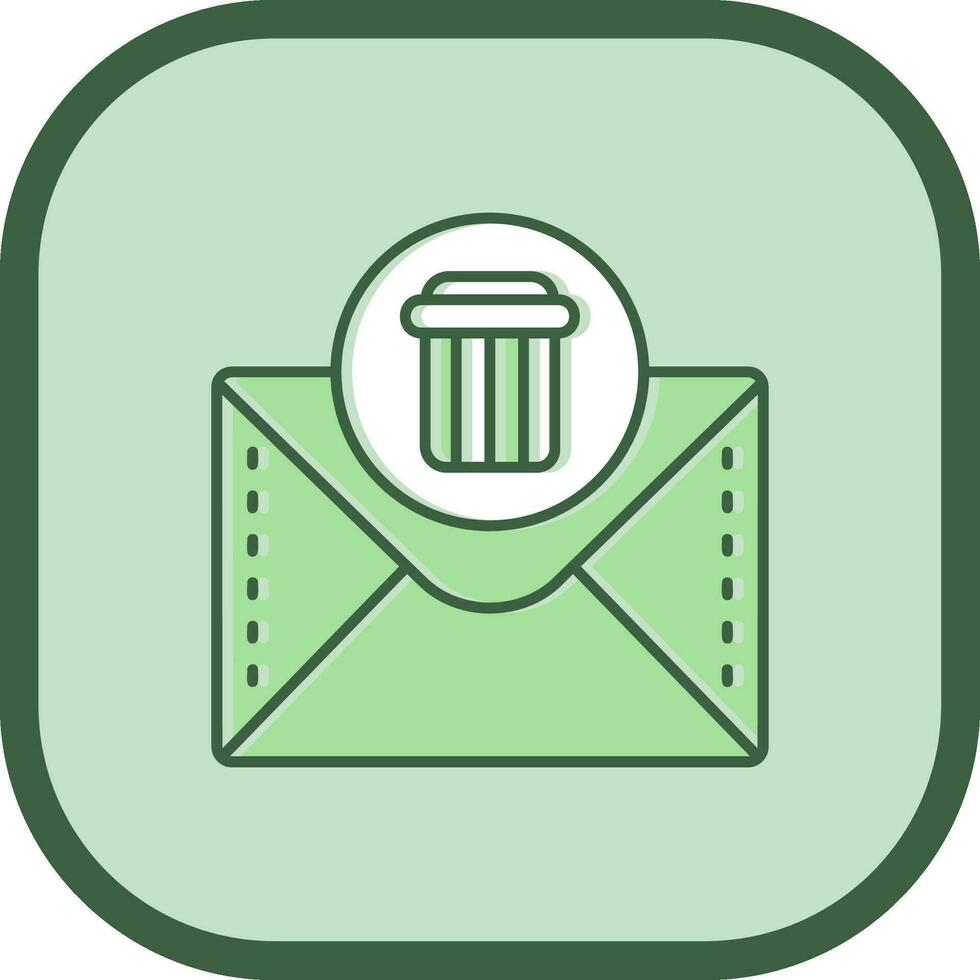 Dustbin Line filled sliped Icon vector