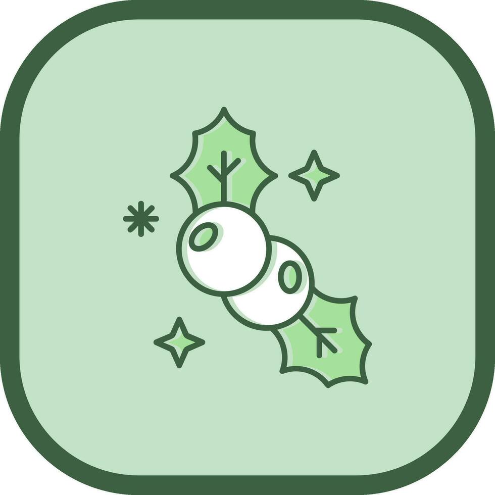 Mistletoe Line filled sliped Icon vector