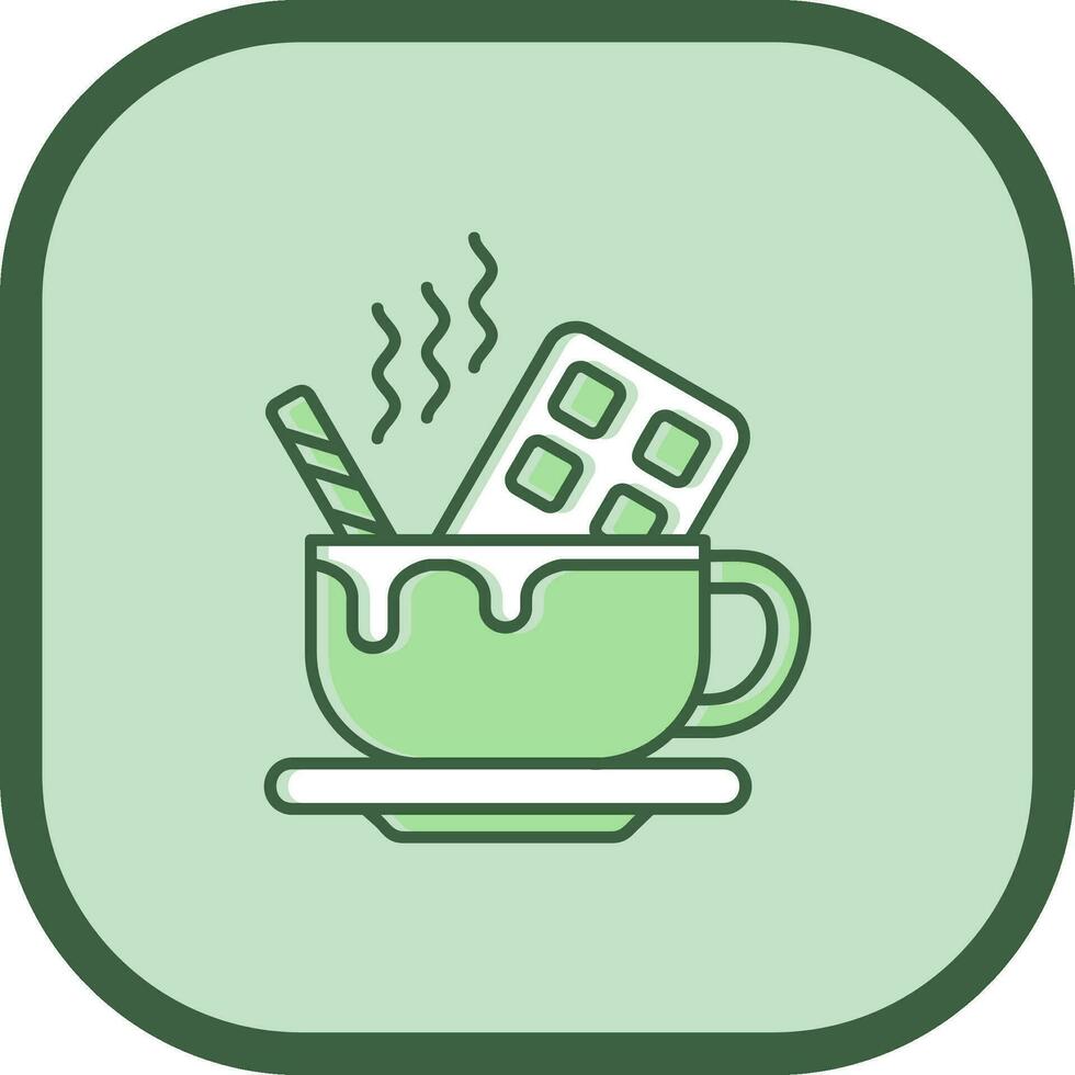Hot Chocolate Line filled sliped Icon vector