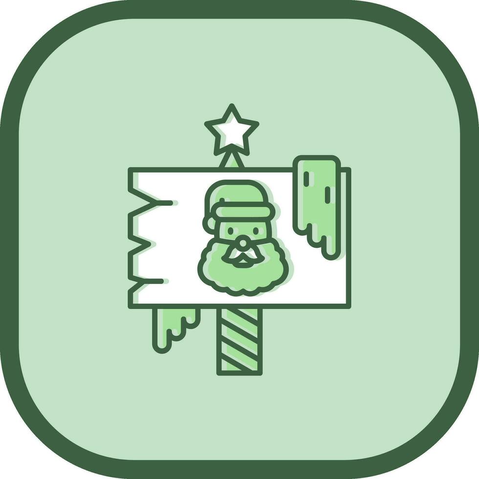 North pole Line filled sliped Icon vector