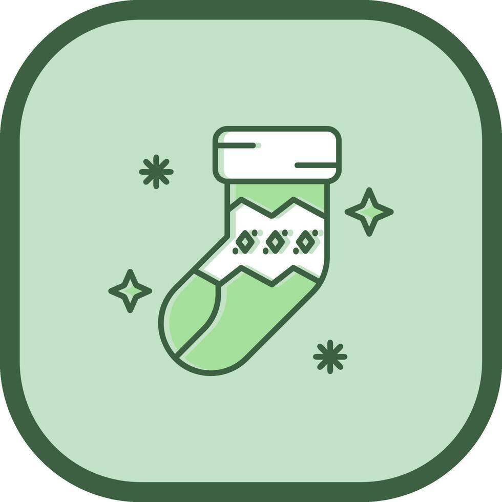 Sock Line filled sliped Icon vector