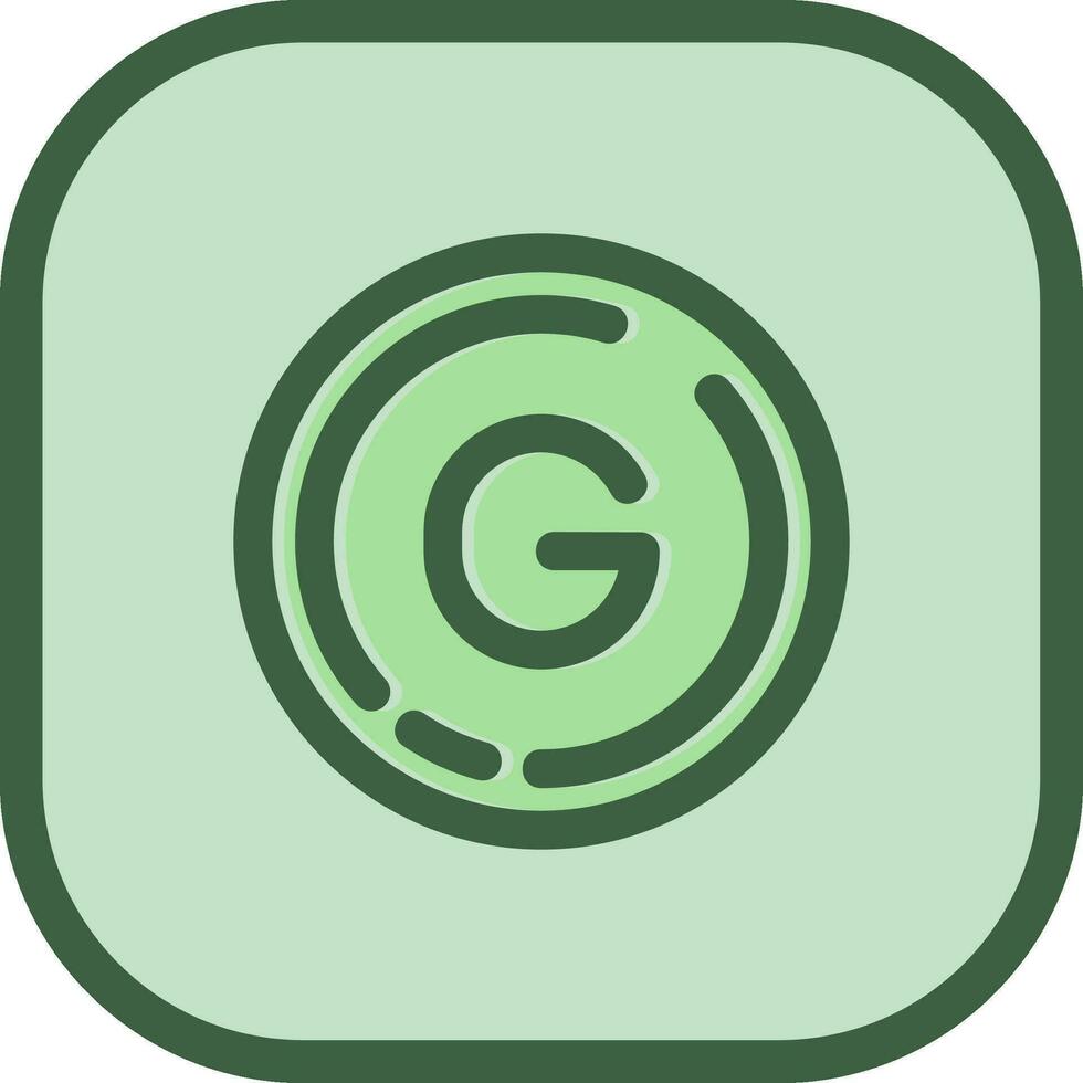 Letter g Line filled sliped Icon vector