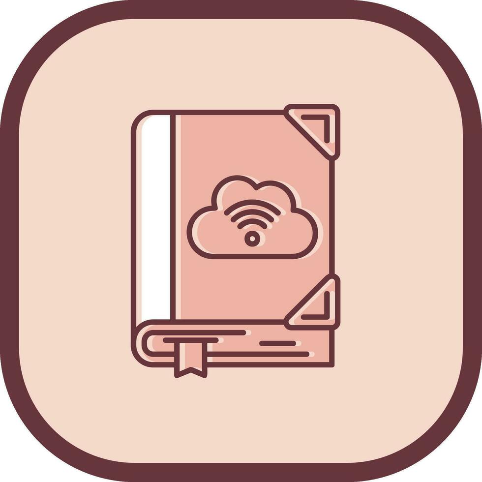 Cloud library Line filled sliped Icon vector