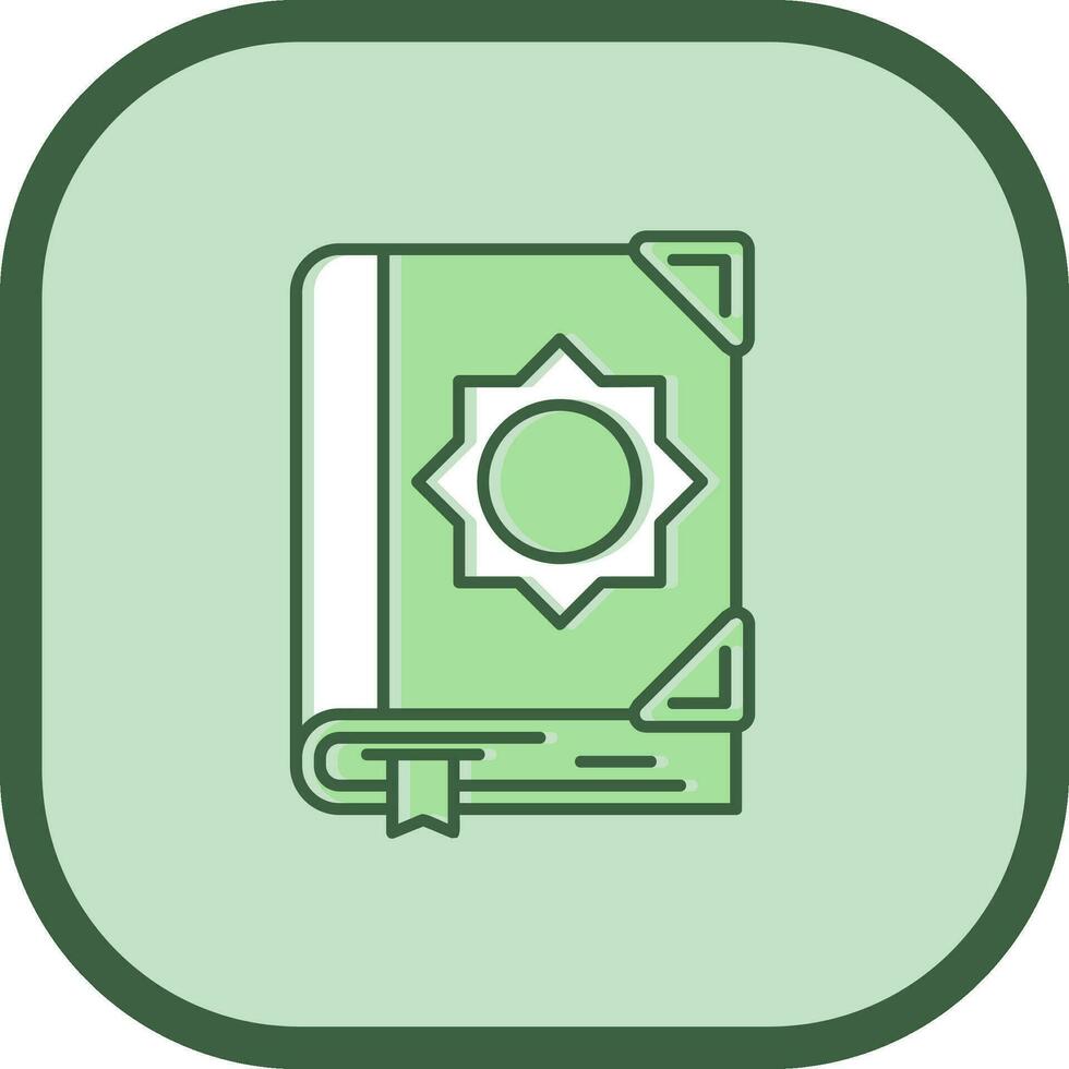 Quran Line filled sliped Icon vector