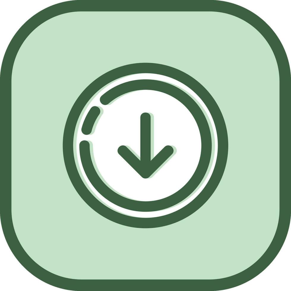Down Line filled sliped Icon vector