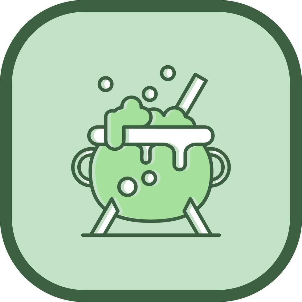 Cauldron Line filled sliped Icon vector