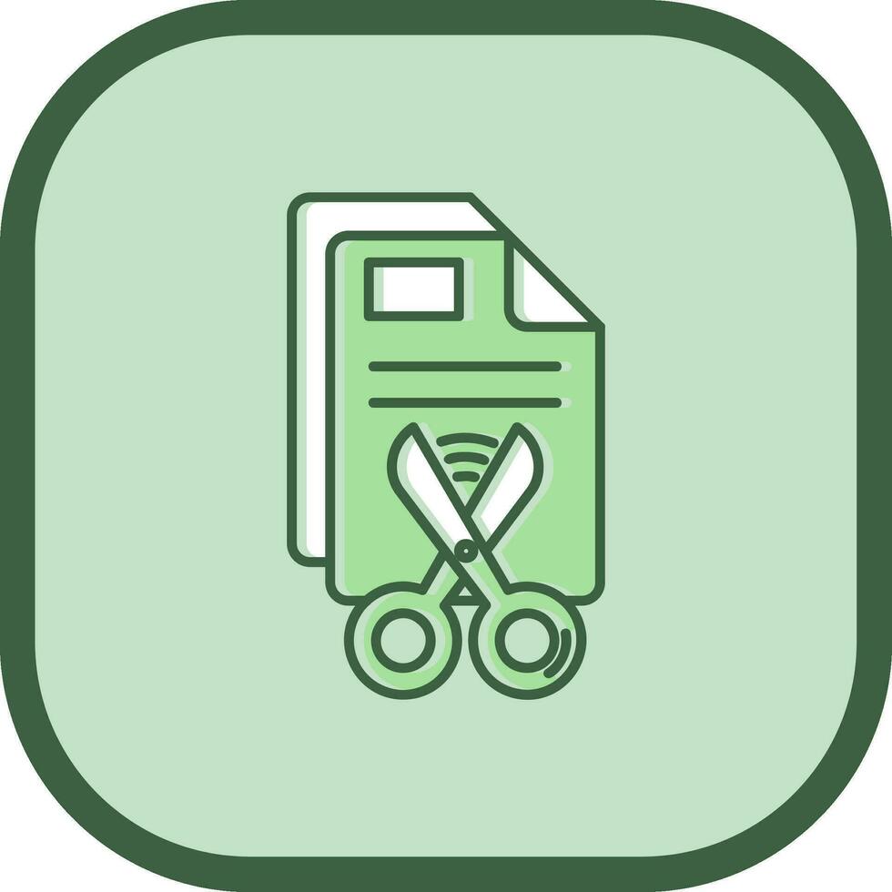 Cut Line filled sliped Icon vector