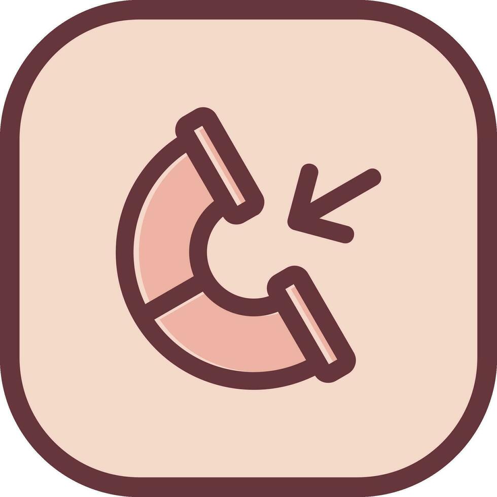 Incoming Line filled sliped Icon vector