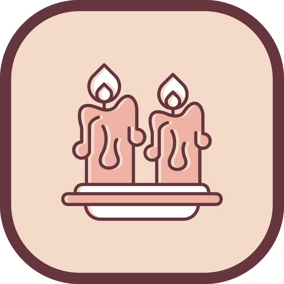 Candles Line filled sliped Icon vector