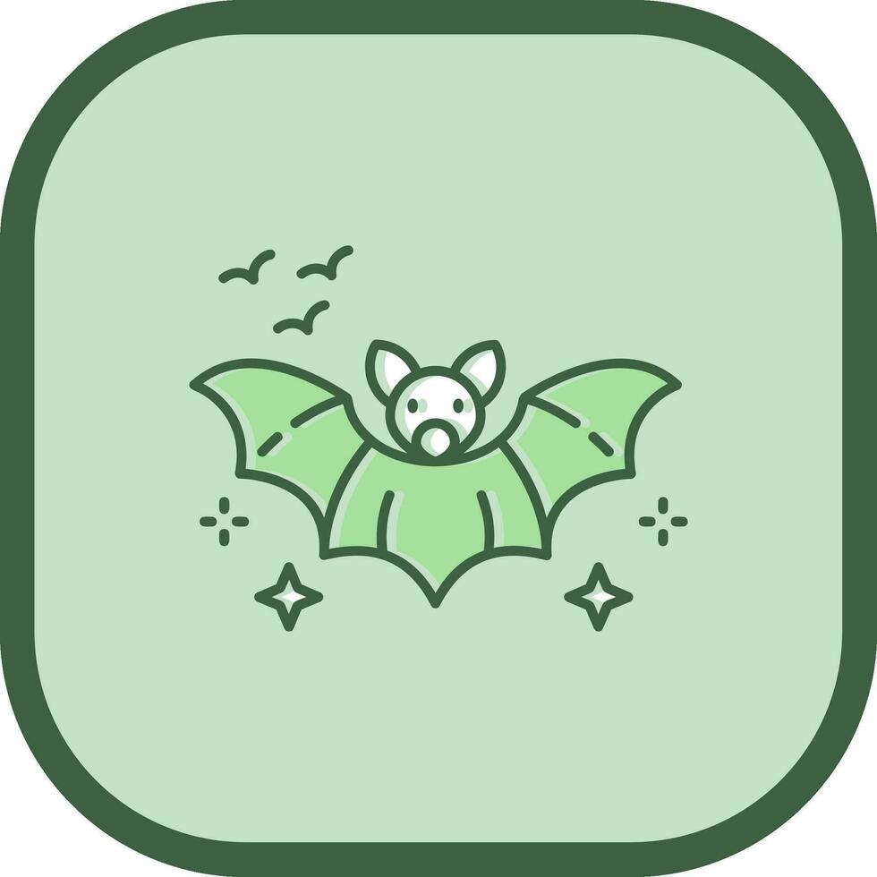 Bat Line filled sliped Icon vector