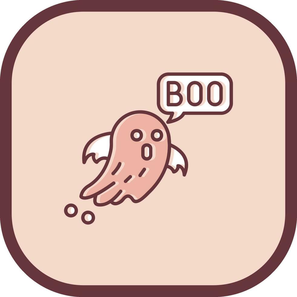 Boo Line filled sliped Icon vector