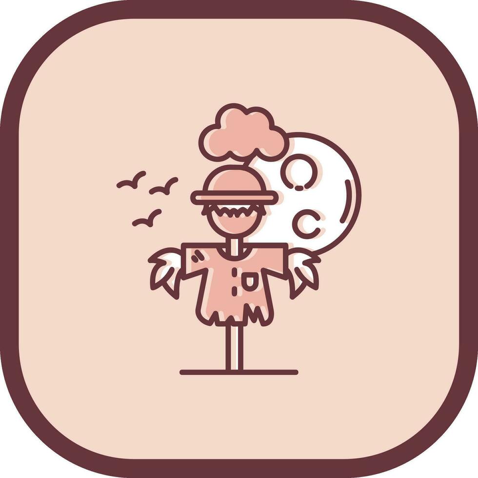Screcrow Line filled sliped Icon vector