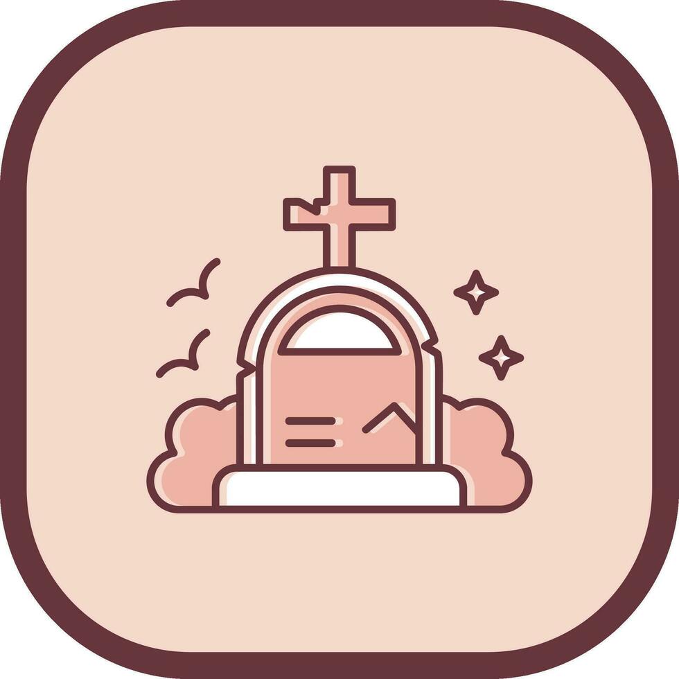 Grave Line filled sliped Icon vector