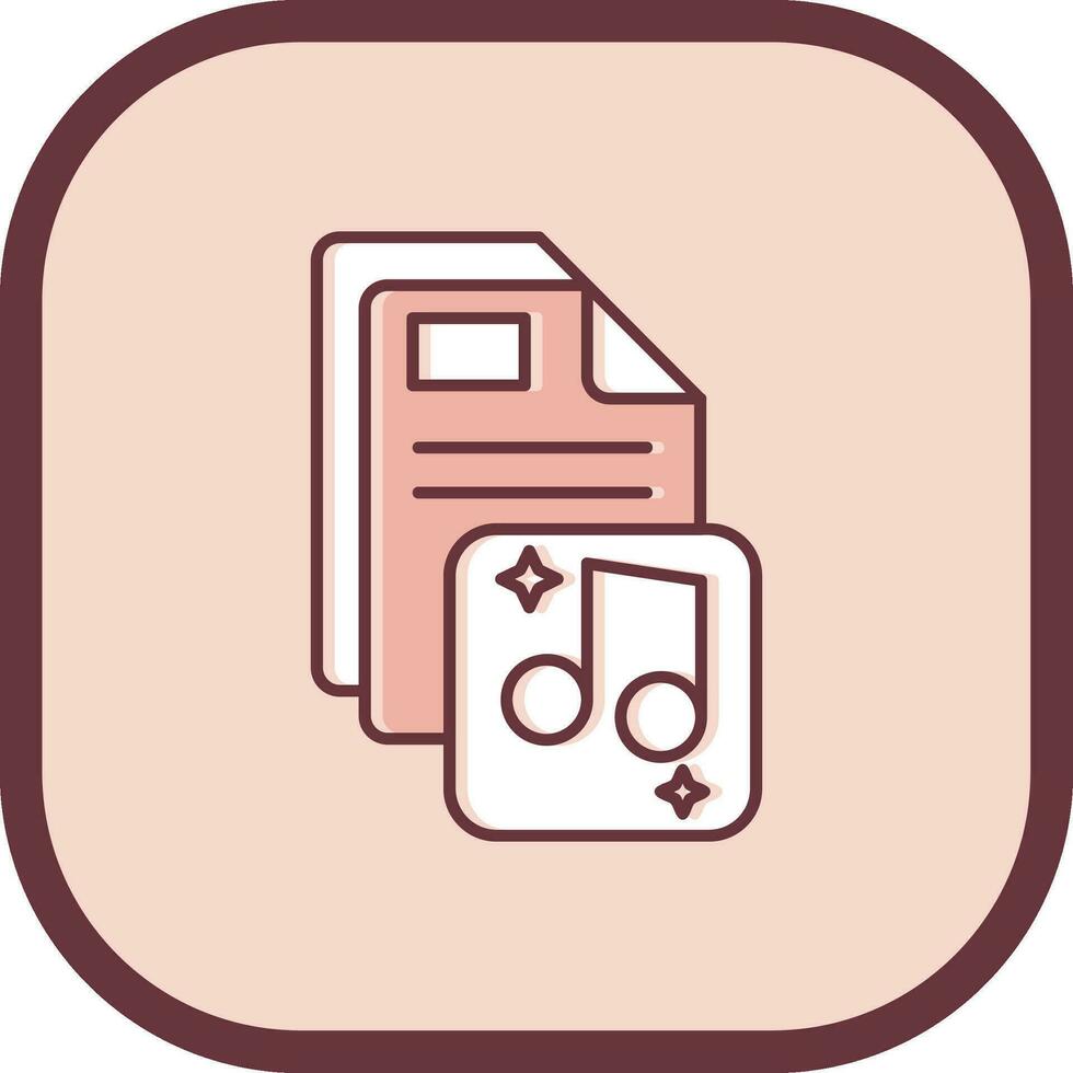 Music Line filled sliped Icon vector